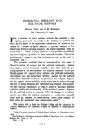 Communal Ideology and Political Support