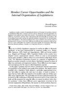 Member Career Opportunities and the Internal Organization of Legislatures