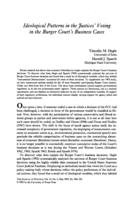 Ideological Patterns in the Justices' Voting in the Burger Court's Business Cases