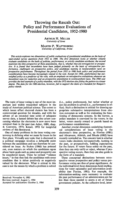 Throwing the Rascals Out: Policy and Performance Evaluations of Presidential Candidates, 1952-1980