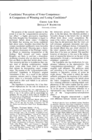 Candidates' Perception of Voter Competence: a Comparison of Winning and Losing Candidates