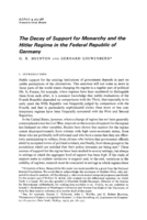 The Decay of Support for Monarchy and the Hitler Regime in the Federal Republic of Germany