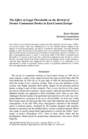 The Effect of Legal Thresholds On the Revival of Former Communist Parties in East-Central Europe