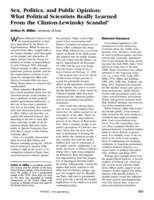 Sex, Politics, and Public Opinion: What Political Scientists Really Learned From the Clinton-Lewinsky Scandal