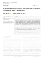 Surfactant deficiency syndrome in an infant with a C-terminal frame shift in ABCA3: A case report