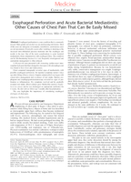 Esophageal Perforation and Acute Bacterial Mediastinitis: Other Causes of Chest Pain That Can Be Easily Missed
