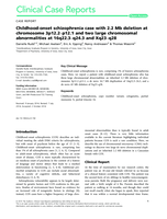 Childhood-onset schizophrenia case with 2.2 Mb deletion at chromosome 3p12.2-p12.1 and two large chromosomal abnormalities at 16q22.3-q24.3 and Xq23-q28