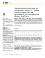 The Association of Longitudinal and Interpersonal Continuity of Care with Emergency Department Use, Hospitalization, and Mortality among Medicare Beneficiaries