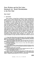 Farm Workers and the Fair Labor Standards Act: Racial Discrimination in the New Deal