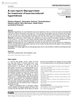 A case report: Glycopyrrolate for treatment of exercise-induced hyperhidrosis