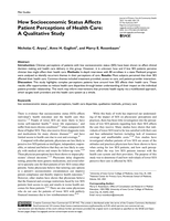 How Socioeconomic Status Affects Patient Perceptions of Health Care: A Qualitative Study