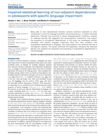 Impaired statistical learning of non-adjacent dependencies in adolescents with specific language impairment