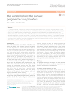 The wizard behind the curtain: programmers as providers