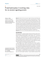 Prolyl-hydroxylase 3: Evolving Roles for an Ancient Signaling Protein