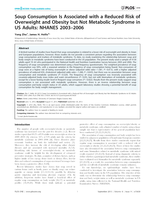 Soup Consumption Is Associated with a Reduced Risk of Overweight and Obesity but Not Metabolic Syndrome in US Adults: NHANES 2003–2006