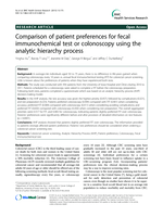 Comparison of Patient Preferences for Fecal Immunochemical Test or Colonoscopy Using the Analytic Hierarchy Process.