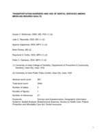 Transportation Barriers and Use of Dental Services among Medicaid-Insured Adults