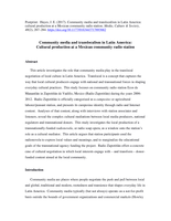 Community media and translocalism in Latin America: cultural production at a Mexican community radio station