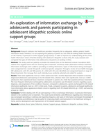 An exploration of information exchange by adolescents and parents participating in adolescent idiopathic scoliosis online support groups