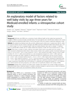 An explanatory model of factors related to well baby visits by age three years for Medicaid-enrolled infants: a retrospective cohort study