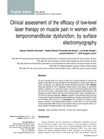 Clinical assessment of the efficacy of low-level laser therapy on muscle pain in women with temporomandibular dysfunction, by surface electromyography