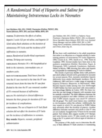 A randomized trial of heparin and saline for maintaining intravenous locks in neonates