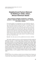 Neighborhood factors relevant for walking in older, urban, African American adults