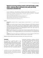 Speed of processing training protects self-rated health in older adults: enduring effects observed in the multi-site ACTIVE randomized controlled trial