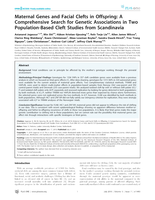 Maternal genes and facial clefts in offspring: a comprehensive search for genetic associations in two population-based cleft studies from Scandinavia