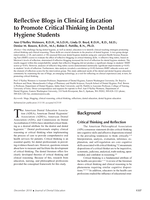 Reflective blogs in clinical education to promote critical thinking in dental hygiene students