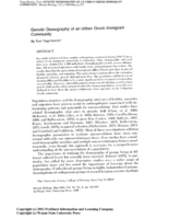 Genetic Demography of an Urban Greek Immigrant Community