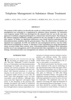 Telephone management in substance abuse treatment