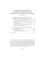 Twenty-Five Years of Batson: An Introduction to Equal Protection Regulation of Peremptory Jury Challenges, (Symposium: Batson at Twenty-Five: Perspectives on the Landmark, Reflections on Its Legacy)
