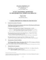 State and Federal Responses to the Residential Mortgage Debacle