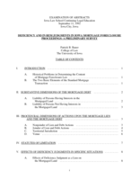 Deficiency and In Rem Judgments in Iowa Mortgage Foreclosure Proceedings: A Preliminary Survey
