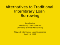 Alternatives to Traditional Interlibrary Loan Borrowing