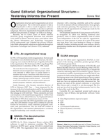 Organizational Structure – Yesterday Informs the Present