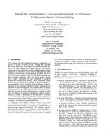 Toward the development of a conceptual framework for GIS-based collaborative spatial decision-making