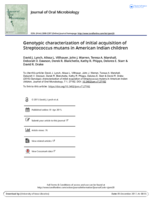 Genotypic characterization of initial acquisition of Streptococcus mutans in American Indian children