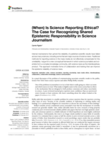 (When) Is Science Reporting Ethical? The Case for Recognizing Shared Epistemic Responsibility in Science Journalism