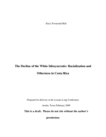 The Decline of the White Idiosyncratic: Racialization and Otherness in Costa Rica