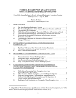 Federal Bankruptcy Qualifications of State Homestead Exemption Laws