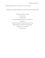 Development and Validation of the Inventory of Depression and Anxiety Symptoms (IDAS)