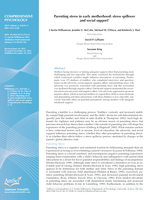 Parenting stress in early motherhood: stress spillover and social support