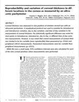 Reproducibility and variation of corneal thickness in different locations in the cornea as measured by an ultrasonic pachymeter