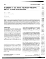 The Point-of-Use Water Treatment Industry: Expert Opinion on Regulation.