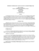 Emerging technologies and the changing nature of work in GIS