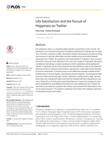 Life Satisfaction and the Pursuit of Happiness on Twitter