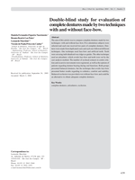 Double-blind study for evaluation of complete dentures made by two techniques with and without face-bow