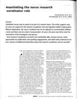 Negotiating the nurse research coordinator role